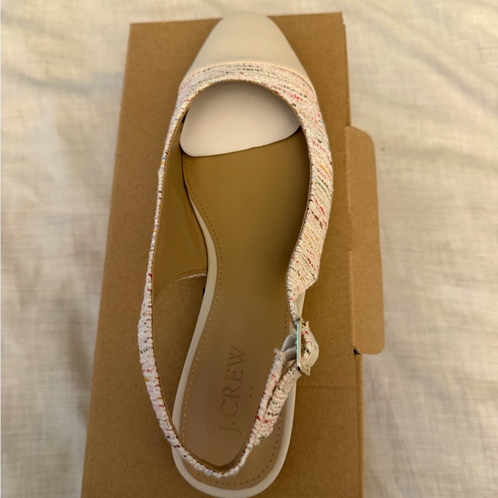 J. Crew Cream Flats with Adjustable Slingback